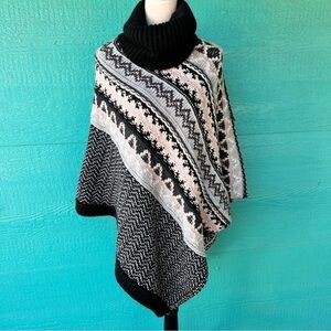 COCOGIO Wool Alpaca Blend Knitted Poncho ITALY ONE SIZE FITS ALL